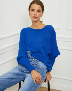 Pull Sarah bleu roi-Fleur de cachemire New