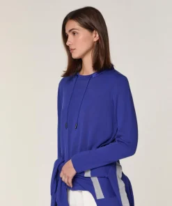 Femme Rodier Pulls^Pull Saxa 100% Laine Col Satin bleu outremer
