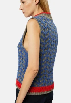 Pull Suzette en Alpaga mélangé sans manches colore bleu outremer-Rodier New