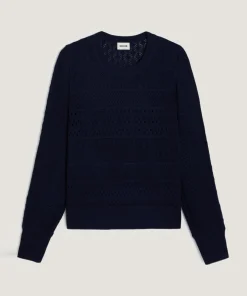 Pull Tamara ajouré bleu nuit-Rodier Discount