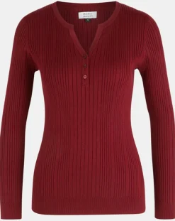 Femme Galeries Lafayette Pulls^Pull tunisien en Maille côtelée Fya bordeaux