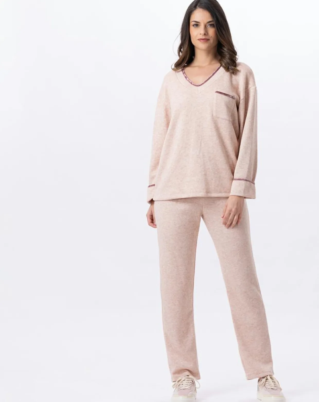 Femme Le Chat Lingerie, Nuit^Pyjama Alpaga beige rose