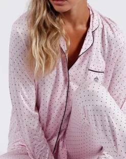 Femme Admas Classic Lingerie, Nuit^Pyjama Chemise & Pantalon Aisha rose