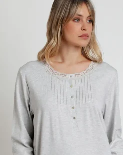 Femme Admas Lingerie, Nuit^Pyjama Classic Soft Mod A gris chiné
