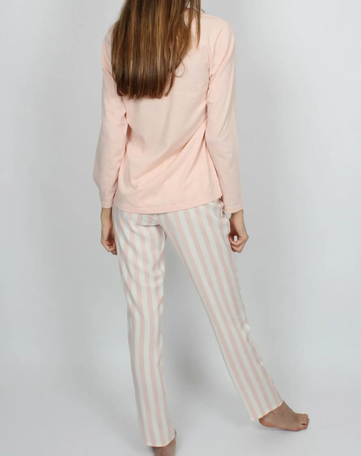 Femme Admas Classic Lingerie, Nuit^Pyjama Classic Tripes rose