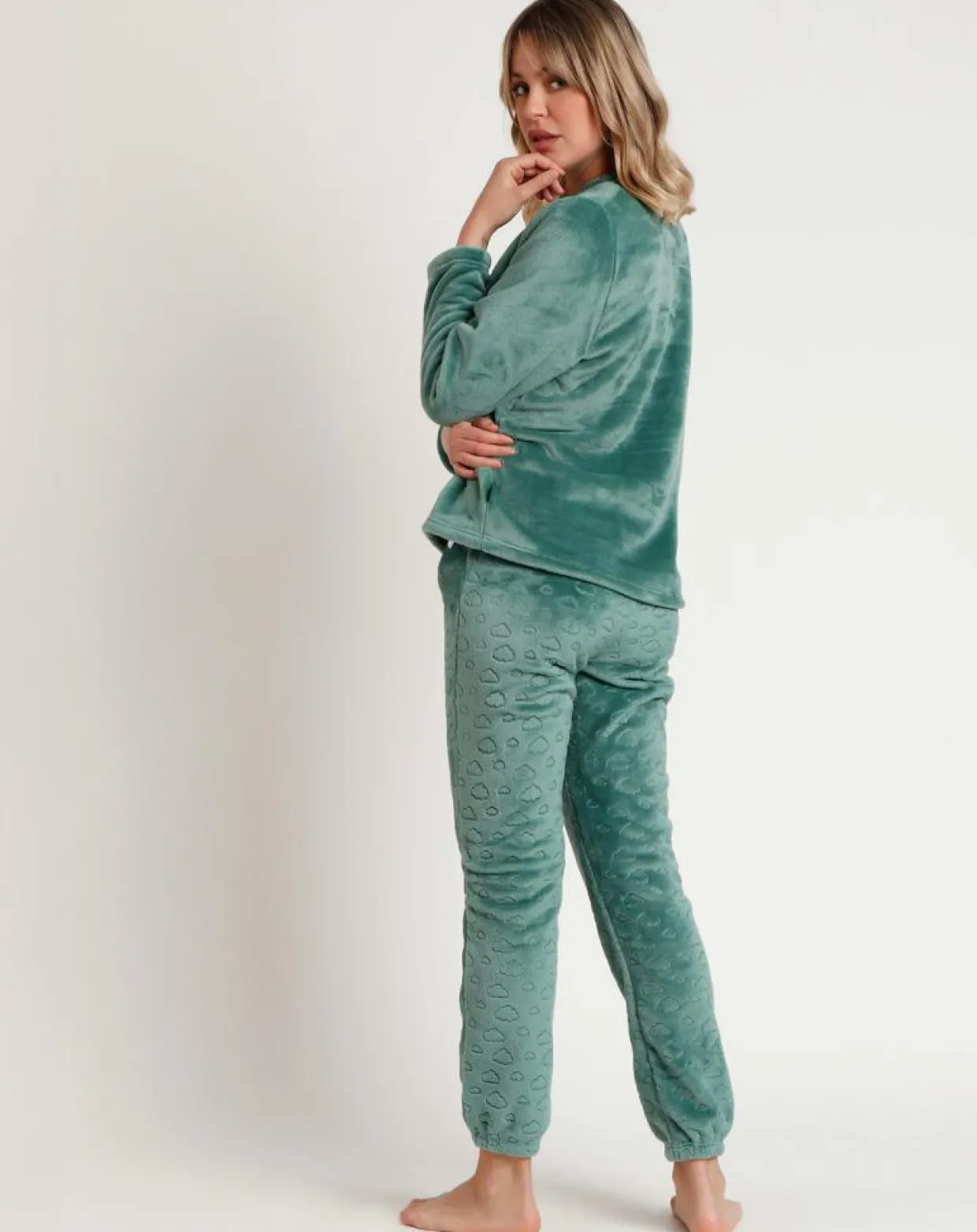 Femme Admas Lingerie, Nuit^Pyjama corail Be Kind to the Planet B vert feuille