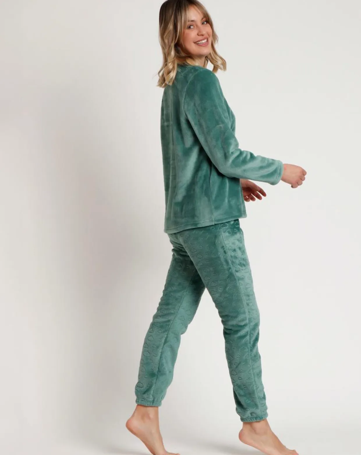 Femme Admas Lingerie, Nuit^Pyjama corail Be Kind to the Planet B vert feuille