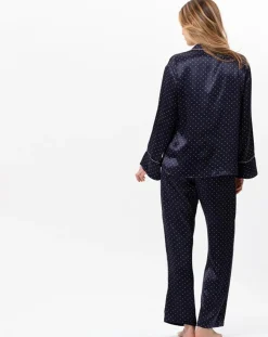Pyjama en satin Moon marine-Le Chat Clearance