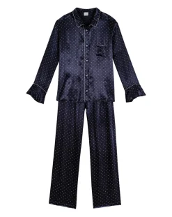 Pyjama en satin Moon marine-Le Chat Clearance