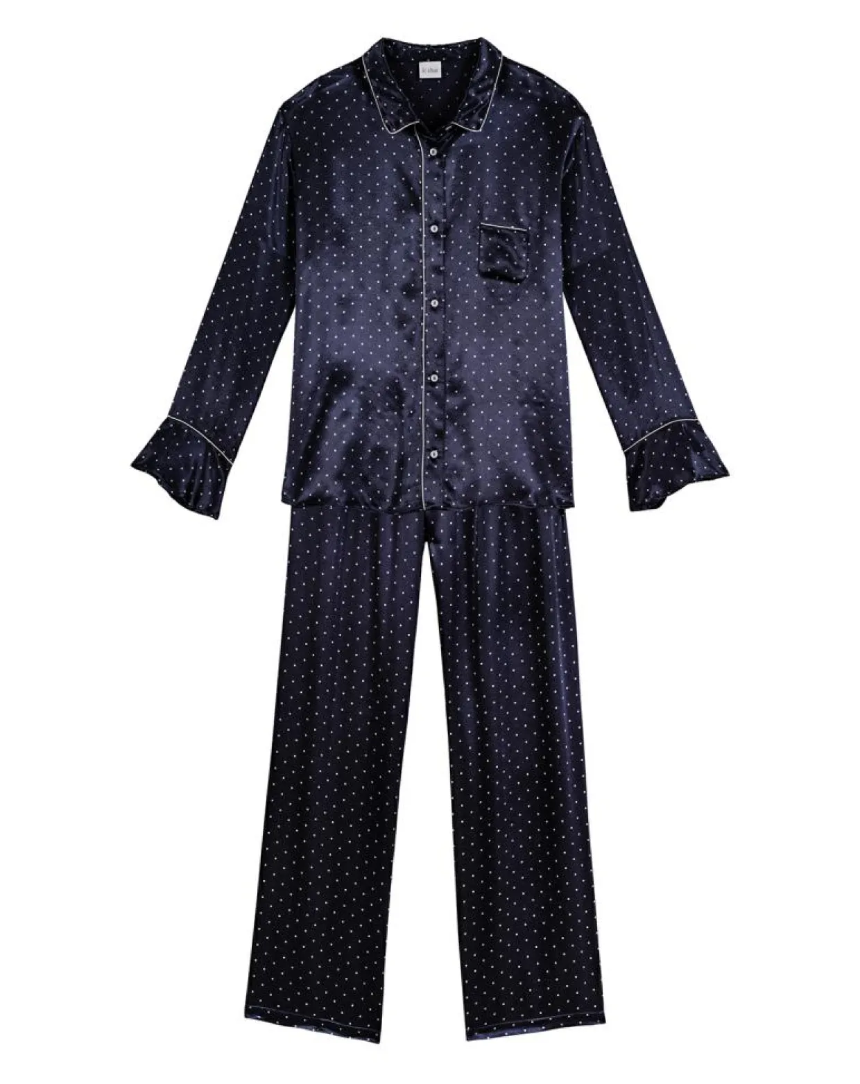 Pyjama en satin Moon marine-Le Chat Clearance