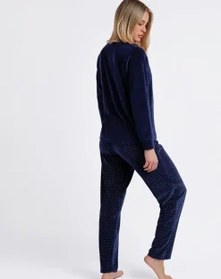 Pyjama en velours Good Morning Mouse bleu marine-Admas Online