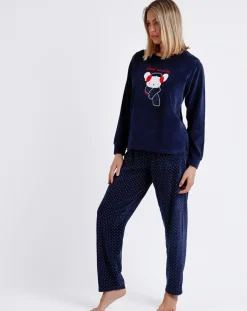 Pyjama en velours Good Morning Mouse bleu marine-Admas Online