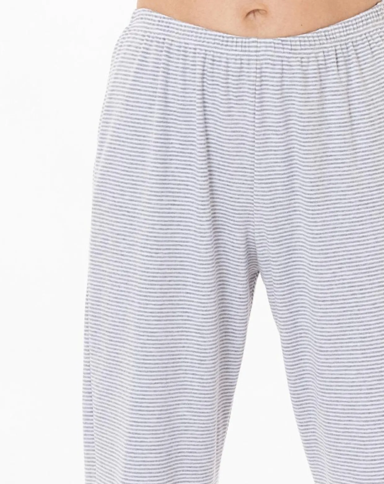 Pyjama Garance gris chiné/blanc-Le Chat Discount