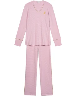 Femme Le Chat Lingerie, Nuit^Pyjama Garance rose/blanc