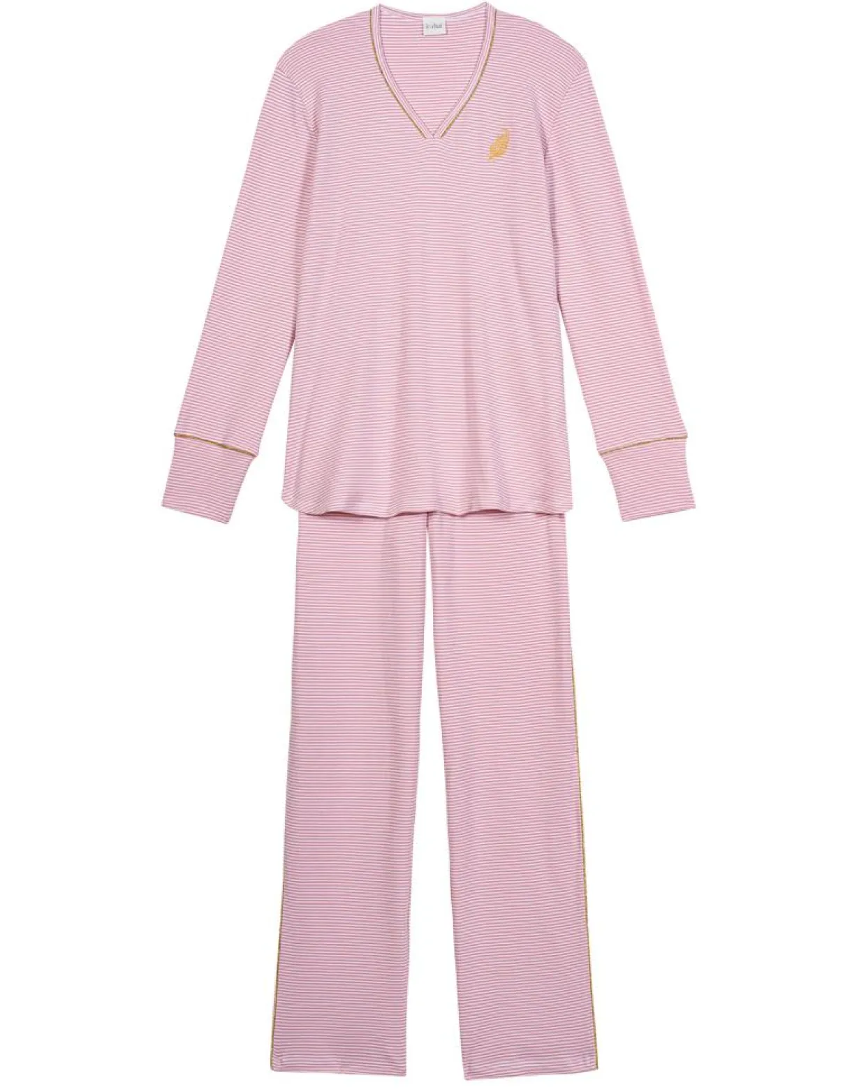 Femme Le Chat Lingerie, Nuit^Pyjama Garance rose/blanc
