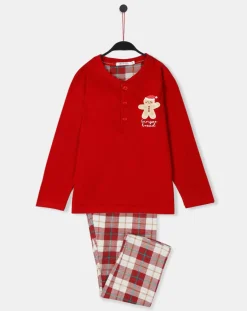 Pyjama haut à manches longues & pantalon rouge-Admas Outlet