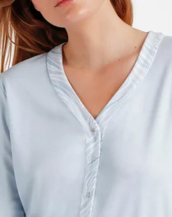 Pyjama Haut à manches longues & Pantalon Aria bleu ciel-Admas Classic