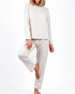 Pyjama Haut à manches longues & Pantalon Seraphina gris clair-Admas Classic Best