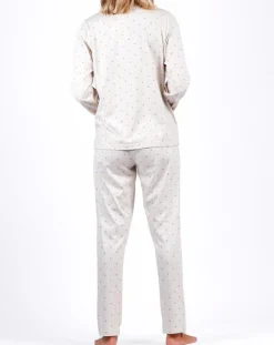 Pyjama Haut à manches longues & Pantalon Seraphina gris clair-Admas Classic Best