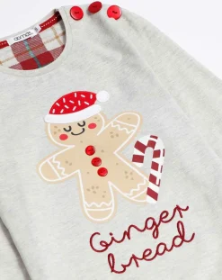 Pyjama haut à manches longues & pantalon gris/rouge-Admas Discount