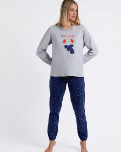 Pyjama haut à manches longues & pantalon gris/bleu marine-Mr Wonderful Best