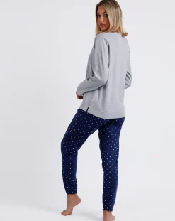 Pyjama haut à manches longues & pantalon gris/bleu marine-Mr Wonderful Best