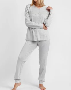 Pyjama Haut à manches longues & Pantalon Esmeralda gris-Admas Classic Outlet