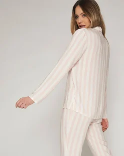 Pyjama haut à manches longues & pantalon rose clair-Mr Wonderful Clearance