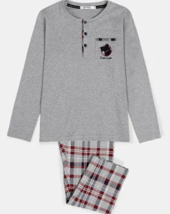 Pyjama Haut manches longues & Pantalon Hassan gris-Admas