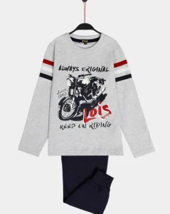 Enfant Lois Garçon^Pyjama Haut manches longues & Pantalon Oliver gris/noir