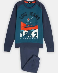 Pyjama Haut manches longues & Pantalon Rafael bleu-Lois Best