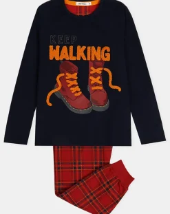 Pyjama Haut manches longues & Pantalon Mateo noir/rouge-Admas Discount