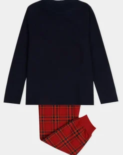 Pyjama Haut manches longues & Pantalon Mateo noir/rouge-Admas Discount
