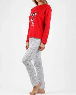 Femme Disney 28 Lingerie, Nuit^Pyjama Mickey imprimé Hugs rouge/gris