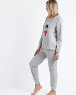 Femme Admas Lingerie, Nuit^Pyjama micropolaire Good Morning Mouse gris