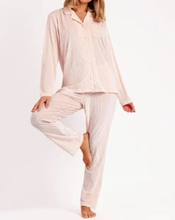 Pyjama T-Shirt Manches Longues & Pantalon rose-Admas Classic Best