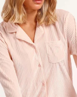 Pyjama T-Shirt Manches Longues & Pantalon rose-Admas Classic Best