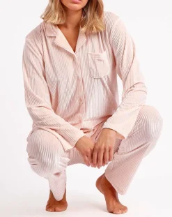 Pyjama T-Shirt Manches Longues & Pantalon rose-Admas Classic Best