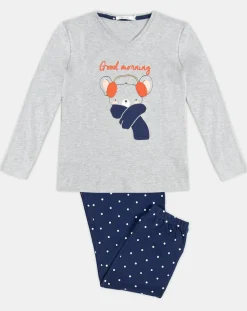 Enfant Admas Fille^Pyjama T-Shirt Manches Longues & Pantalon jasper gris