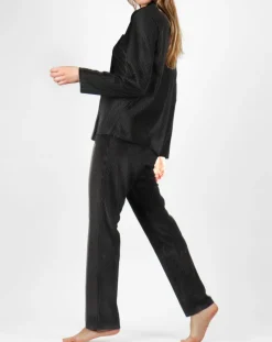Pyjama T-Shirt Manches Longues & Pantalon noir-Admas Classic Best