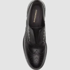 Richelieus en Cuir Eloane noires-Cosmoparis Outlet