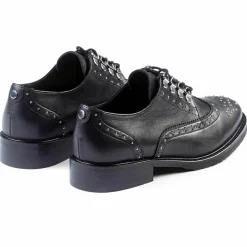 Richelieus en Cuir Vivinette noires-Cosmoparis New