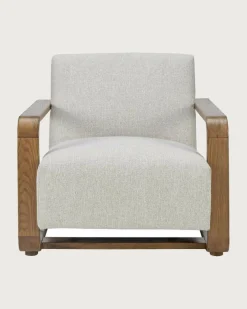 Uniqka Fauteuils^Rima - Fauteuil en bois massif chêne et en lin