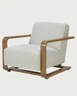 Uniqka Fauteuils^Rima - Fauteuil en bois massif chêne et en lin