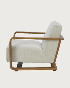 Uniqka Fauteuils^Rima - Fauteuil en bois massif chêne et en lin