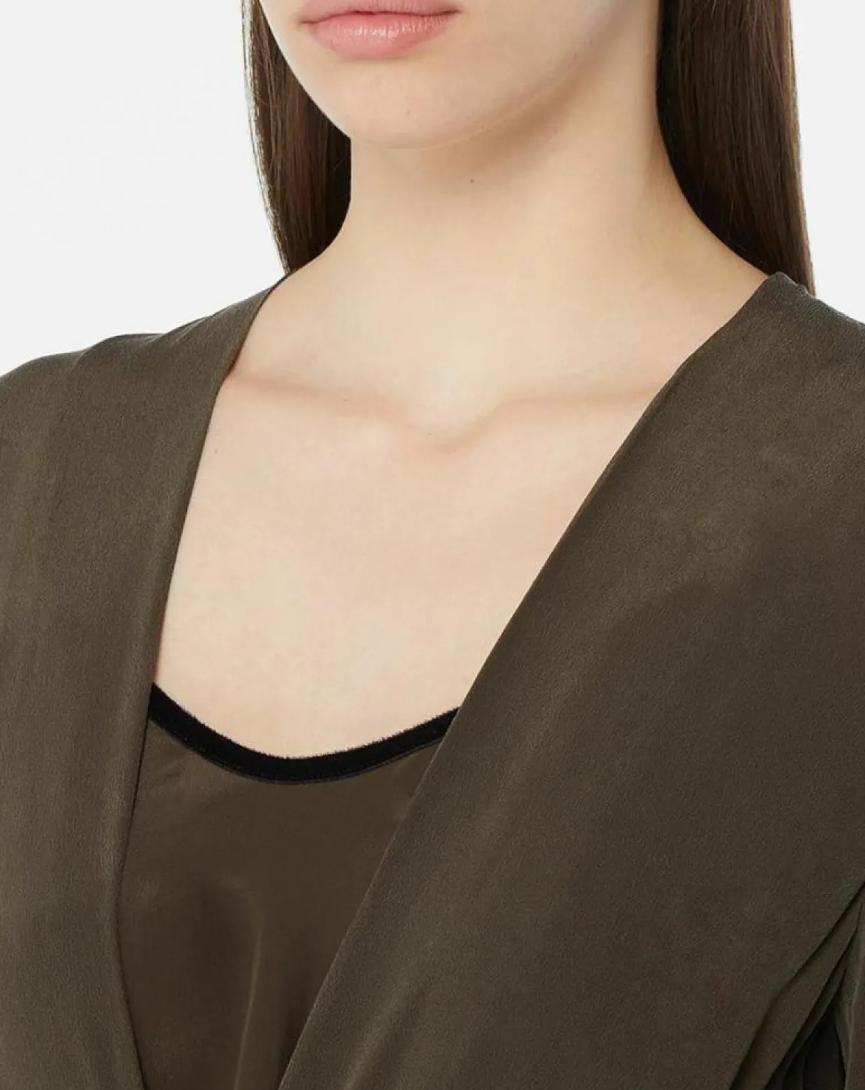 Robe 100% Soie Epsilon kaki-MaxMara Online