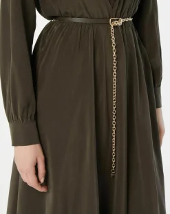 Robe 100% Soie Epsilon kaki-MaxMara Online