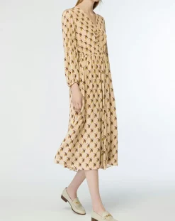 Femme MaxMara Studio Robes^Robe 100% Soie Oxalis beige moyen