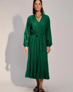 Robe à volants Olivia verte-Stella Forest