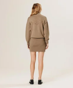 Robe Aliette ajourée 100% laine beige-Rodier Online